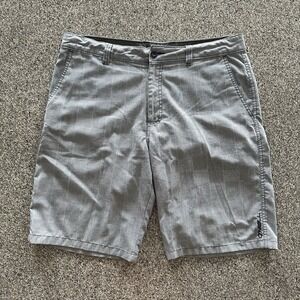 O'neill Hybrid Chino Shorts Mens Size 34 Grey Walk Shorts 21"‎ Checkered